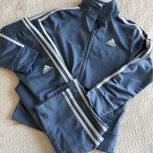 Adidas Kids soft blue warmup set